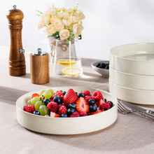 Load image into Gallery viewer, AmorArc 9.0" Large Ceramic Pasta Bowls, 32oz Handmade Speckled Stoneware Pasta Bowls Set of 4, Microwave &amp; Dishwasher Safe Bowls With Terracotta Underside for Fruit Pasta Salad-Beige
