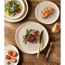 Load image into Gallery viewer, AmorArc Ceramic Dinnerware Sets,Handmade Reactive Glaze Stoneware Plates and Bowls Sets,Highly Scratch Resistant | Dishwasher &amp; Microwave Safe Dishes Set,Service for 4 (12pc)-Wheat
