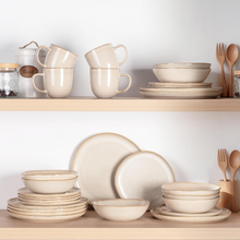 Load image into Gallery viewer, AmorArc Ceramic Dinnerware Sets,Handmade Reactive Glaze Stoneware Plates and Bowls Sets,Highly Scratch Resistant | Dishwasher &amp; Microwave Safe Dishes Set,Service for 4 (12pc)-Wheat

