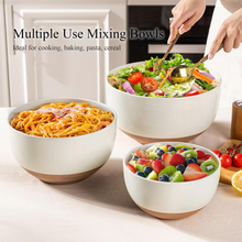 Load image into Gallery viewer, AmorArc Ceramic Mixing Bowls|Nesting Bowls Set of 3 for Kitchen|Stoneware Serving Bowls with Rustic Terracotta Underside for Mixing,Cooking,Baking,Salad| Microwave &amp; Dishwasher Safe 4.6/2.8/1.3 Qt

