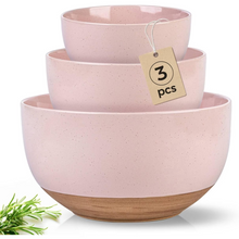 Load image into Gallery viewer, AmorArc Ceramic Mixing Bowls|Nesting Bowls Set of 3 for Kitchen|Stoneware Serving Bowls with Rustic Terracotta Underside for Mixing,Cooking,Baking,Salad| Microwave &amp; Dishwasher Safe 4.6/2.8/1.3 Qt
