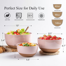 Load image into Gallery viewer, AmorArc Ceramic Mixing Bowls|Nesting Bowls Set of 3 for Kitchen|Stoneware Serving Bowls with Rustic Terracotta Underside for Mixing,Cooking,Baking,Salad| Microwave &amp; Dishwasher Safe 4.6/2.8/1.3 Qt
