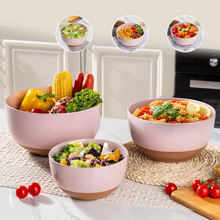 Load image into Gallery viewer, AmorArc Ceramic Mixing Bowls|Nesting Bowls Set of 3 for Kitchen|Stoneware Serving Bowls with Rustic Terracotta Underside for Mixing,Cooking,Baking,Salad| Microwave &amp; Dishwasher Safe 4.6/2.8/1.3 Qt
