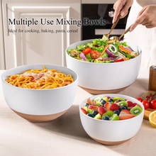 Load image into Gallery viewer, AmorArc Ceramic Mixing Bowls|Nesting Bowls Set of 3 for Kitchen|Stoneware Serving Bowls with Rustic Terracotta Underside for Mixing,Cooking,Baking,Salad| Microwave &amp; Dishwasher Safe 4.6/2.8/1.3 Qt
