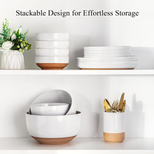 Load image into Gallery viewer, AmorArc Ceramic Mixing Bowls|Nesting Bowls Set of 3 for Kitchen|Stoneware Serving Bowls with Rustic Terracotta Underside for Mixing,Cooking,Baking,Salad| Microwave &amp; Dishwasher Safe 4.6/2.8/1.3 Qt
