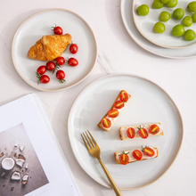 Load image into Gallery viewer, AmorArc Ceramic Plates Set of 6, 8.5 Inch Handmade Reactive Glaze Stoneware Plates set for Dessert, Salad, Appetizer, Dinner, Microwave &amp; Dishwasher Safe, Scratch Resistant-Reactive Color
