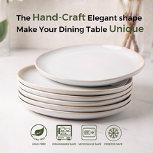 Load image into Gallery viewer, AmorArc Ceramic Plates Set of 6, 8.5 Inch Handmade Reactive Glaze Stoneware Plates set for Dessert, Salad, Appetizer, Dinner, Microwave &amp; Dishwasher Safe, Scratch Resistant-Reactive Color
