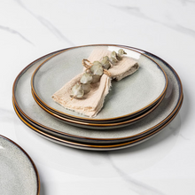 Load image into Gallery viewer, AmorArc Ceramic Plates Set of 6, 8.5 Inch Handmade Reactive Glaze Stoneware Plates set for Dessert, Salad, Appetizer, Dinner, Microwave &amp; Dishwasher Safe, Scratch Resistant-Green Wheat
