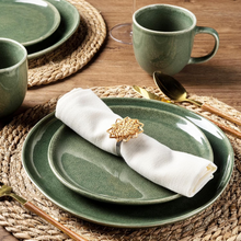 Load image into Gallery viewer, AmorArc Ceramic Plates Set of 6, 8.5 Inch Handmade Reactive Glaze Stoneware Plates set for Dessert, Salad, Appetizer, Dinner, Microwave &amp; Dishwasher Safe, Scratch Resistant-Gade Green
