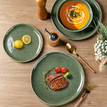 Load image into Gallery viewer, AmorArc Ceramic Plates Set of 6, 8.5 Inch Handmade Reactive Glaze Stoneware Plates set for Dessert, Salad, Appetizer, Dinner, Microwave &amp; Dishwasher Safe, Scratch Resistant-Gade Green
