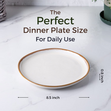Load image into Gallery viewer, AmorArc Ceramic Plates Set of 6, 8.5 Inch Handmade Reactive Glaze Stoneware Plates set for Dessert, Salad, Appetizer, Dinner, Microwave &amp; Dishwasher Safe, Scratch Resistant-Pearl White
