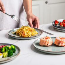 Load image into Gallery viewer, AmorArc Ceramic Plates Set of 6, 8.5 Inch Reactive Glaze Stoneware Plates set, Dessert, Salad, Appetizer, Small Dinner, Microwave, Dishwasher Safe, Scratch Resistant Dishes Set for Kitchen

