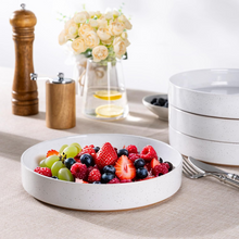 Load image into Gallery viewer, AmorArc 9.0" Large Ceramic Pasta Bowls, 32oz Handmade Speckled Stoneware Pasta Bowls Set of 4, Microwave &amp; Dishwasher Safe Bowls With Terracotta Underside for Fruit Pasta Salad-White

