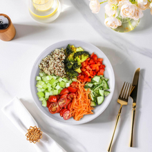 Load image into Gallery viewer, AmorArc 9.0" Large Ceramic Pasta Bowls, 32oz Handmade Speckled Stoneware Pasta Bowls Set of 4, Microwave &amp; Dishwasher Safe Bowls With Terracotta Underside for Fruit Pasta Salad-White
