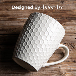 Ceramic Coffee Mugs with Multi Textured Patterns 18oz Set of 6 -ACM007 –  AmorArc