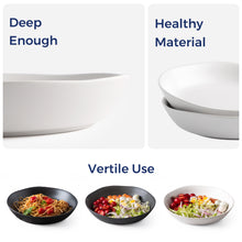 Load image into Gallery viewer, Wavy Rim Large Pasta/Salad Serving Bowls 38OZ Set of 4- APB005
